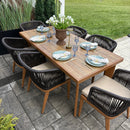 PURPLE LEAF Patio Dining Set with Sunbrella Fabric Cushions and Aluminum Table All-Weather Wicker Patio Table Set for Deck
