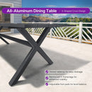PURPLE LEAF 7/9/11 Pieces Outdoor Dining Set Aluminum Table & Wicker Rattan Chairs Modern Patio Furniture Set for Deck