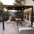 PURPLE LEAF Caesar Outdoor Louvered Pergola Patio Sun Shade Shelter with Adjustable Hardtop Patio Pergola Grey