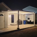 PURPLE LEAF Athena Louvered Pergola White Outdoor Aluminum Pergola with Strip Lights Adjustable Gazebo for Patio Deck Garden