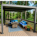 PURPLE LEAF Caesar Outdoor Louvered Pergola Patio Sun Shade Shelter with Adjustable Hardtop Patio Pergola Grey