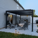PURPLE LEAF Caesar Outdoor Louvered Pergola Patio Sun Shade Shelter with Adjustable Hardtop Patio Pergola Grey