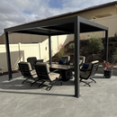 PURPLE LEAF Caesar Outdoor Louvered Pergola Patio Sun Shade Shelter with Adjustable Hardtop Patio Pergola Grey
