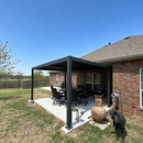 PURPLE LEAF Caesar Solar Louvered Pergola with LED Strip Lights and Control Panel Aluminum Outdoor Pergola with Adjustable Roof for Patio Deck Garden Yard Gray