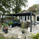 PURPLE LEAF Caesar Outdoor Louvered Pergola Patio Sun Shade Shelter with Adjustable Hardtop Patio Pergola Grey