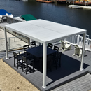 PURPLE LEAF Athena Louvered Pergola Modern White Pergola with Adjustable Roof for Deck Backyard Garden