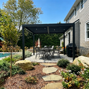 PURPLE LEAF Caesar Outdoor Louvered Pergola Patio Sun Shade Shelter with Adjustable Hardtop Patio Pergola Grey