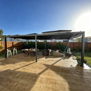 PURPLE LEAF Caesar Outdoor Louvered Pergola Patio Sun Shade Shelter with Adjustable Hardtop Patio Pergola Grey