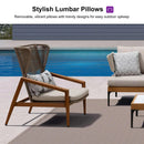 PURPLE LEAF Sicilia L-Shaped Modular Outdoor Sectional with Oatmeal Greige Cushions Flexible Layout for Garden Poolside