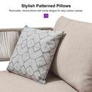 PURPLE LEAF Sicilia Classical Modular Outdoor Sectional with Oatmeal Greige Cushions Flexible Layout for Commercial Spaces