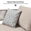 PURPLE LEAF Sicilia L-Shaped Modular Outdoor Sectional with Oatmeal Greige Cushions Flexible Layout for Garden Poolside
