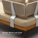 PURPLE LEAF Sicilia Classical Modular Outdoor Sectional with Sunbrella Khaki Cushions Flexible Layout for Porch Relaxation Space