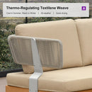 PURPLE LEAF Sicilia Classical Modular Outdoor Sectional with Sunbrella Khaki Cushions Flexible Layout for Porch Relaxation Space