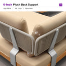 PURPLE LEAF Sicilia Classical Modular Outdoor Sectional with Sunbrella Khaki Cushions Flexible Layout for Porch Relaxation Space