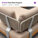 PURPLE LEAF Sicilia L-Shaped Modular Outdoor Sectional with Sunbrella Khaki Cushions Flexible Layout for Poolside Casual Lounge