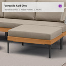 PURPLE LEAF Sicilia U-Shaped Modular Outdoor Sectional with Sunbrella Taupe Cushions Flexible Layout for Luxury Resort-Style Patio
