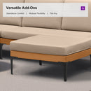 PURPLE LEAF Sicilia Classical Modular Outdoor Sectional with Sunbrella Khaki Cushions Flexible Layout for Porch Relaxation Space