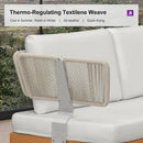 PURPLE LEAF Sicilia U-Shaped Modular Outdoor Sectional with Sunbrella White Cushions Flexible Layout for Commercial Lounge Areas