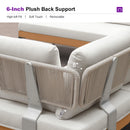 PURPLE LEAF Sicilia Classical Modular Outdoor Sectional with Sunbrella White Cushions Flexible Layout for Boutique Hotel Style Patio