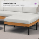 PURPLE LEAF Sicilia L-Shaped Modular Outdoor Sectional with Sunbrella White Cushions Flexible Layout for Minimalist Modern Patio