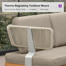 PURPLE LEAF Sicilia U-Shaped Modular Outdoor Sectional with Sunbrella Taupe Cushions Flexible Layout for Luxury Resort-Style Patio