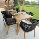 PURPLE LEAF Patio Dining Set with Sunbrella Fabric Cushions and Aluminum Table All-Weather Wicker Patio Table Set for Deck