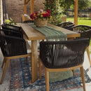 PURPLE LEAF Patio Dining Set with Sunbrella Fabric Cushions and Aluminum Table All-Weather Wicker Patio Table Set for Deck