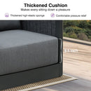PURPLE LEAF Sanori Grey Symmetrical Outdoor Sectional  Modular Design with Cushions and Ottoman for Porch