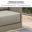 PURPLE LEAF Sanori Beige Symmetrical Outdoor Sectional  Modular Design with Cushions and Ottoman for Porch