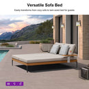 PURPLE LEAF Sicilia L-Shaped Modular Outdoor Sectional with Oatmeal Greige Cushions Flexible Layout for Garden Poolside