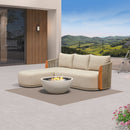 PURPLE LEAF Hailar L-Shaped Patio Conversation Set with Genuine Teak Cushions and Pillows Olefin Rope Backres Outdoor Couch Sets for Backyard Porch