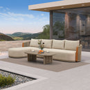 PURPLE LEAF Hailar L-Shaped Patio Conversation Set with Genuine Teak Cushions and Pillows Olefin Rope Backres Outdoor Couch Sets for Backyard Porch