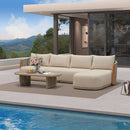 PURPLE LEAF Hailar L-Shaped Patio Conversation Set with Genuine Teak Cushions and Pillows Olefin Rope Backres Outdoor Couch Sets for Backyard Porch