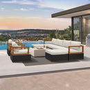 PURPLE LEAF Griffin Classical Patio Conversation Set Black with Cushion Pillows Ottoman and Premium Leather for Backyard Outdoor Living