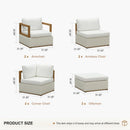 PURPLE LEAF Griffin Classical Patio Conversation Set White with Cushion Pillows Ottoman and Premium Leather for Backyard Outdoor Living