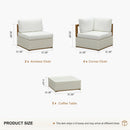 PURPLE LEAF Griffin Symmetrical Patio Conversation Set White with Cushion Pillows Ottoman and Premium Leather for Luxury Outdoor Living