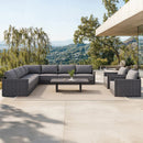PURPLE LEAF Sanori L-Shaped Patio Couch Set Modular Sofa with Grey Cushions for Backyard