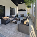 PURPLE LEAF Sanori L-Shaped Patio Couch Set Modular Sofa with Grey Cushions for Backyard