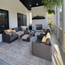 PURPLE LEAF Sanori Classical with Table Grey Patio Conversation Set with Cushions for Poolside