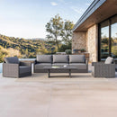 PURPLE LEAF Sanori Classical with Table Grey Patio Conversation Set with Cushions for Poolside
