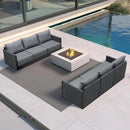 PURPLE LEAF Sanori Classical without Table Grey Patio Conversation Set with Cushions for Deck