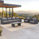 PURPLE LEAF Sanori L-Shaped Patio Couch Set Modular Sofa with Grey Cushions for Backyard
