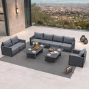 PURPLE LEAF Sanori Classical with Table Grey Patio Conversation Set with Cushions for Poolside
