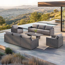 PURPLE LEAF Sanori Classical with Table Grey Patio Conversation Set with Cushions for Poolside