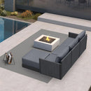 PURPLE LEAF Sanori L-Shaped Patio Couch Set Modular Sofa with Grey Cushions for Backyard