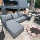 PURPLE LEAF Sanori L-Shaped Patio Couch Set Modular Sofa with Grey Cushions for Backyard