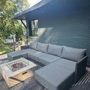 PURPLE LEAF Sanori L-Shaped Patio Couch Set Modular Sofa with Grey Cushions for Backyard
