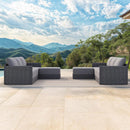 PURPLE LEAF Sanori L-Shaped Patio Couch Set Modular Sofa with Grey Cushions for Backyard