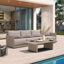 PURPLE LEAF Sanori Classical with Table Beige Patio Conversation Set with Cushions for Poolside
