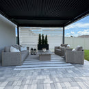PURPLE LEAF Sanori Classical with Table Beige Patio Conversation Set with Cushions for Poolside